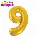 Unique Foil Balloon Classic Gold 34" Number 9