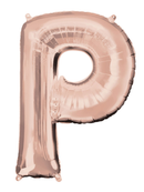 Anagram Foil Balloon Rose Gold 34" Letter P