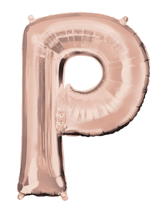 Anagram Foil Balloon Rose Gold 34" Letter P