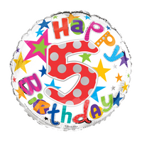 Simon Elvin Foil Balloon Happy Birthday Age 5 18