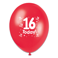 Tiger Feet Age 16 Birthday 10" Balloons 6x8pk