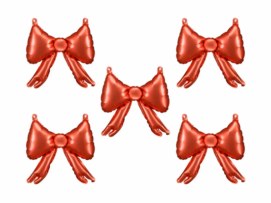 Red 10" Bow Foil Balloons For Garlands 5pk
