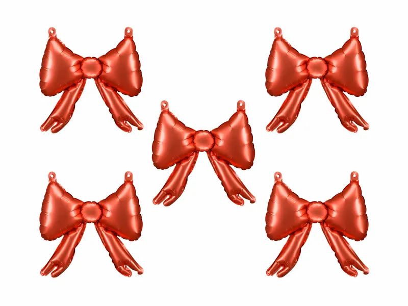 Red 10" Bow Foil Balloons For Garlands 5pk