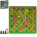 Retro Snakes and Ladders board game by Lesser & Pavey, featuring colorful game board with snakes and ladders for family fun.