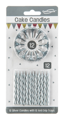 Oaktree 12 Candle/12 Holders Silver 18.5cm