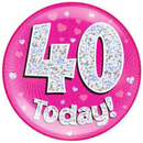 Oaktree Badge 40 Today Pink Jumbo 6