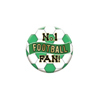 No.1 Football Fan 5.5cm Green & White Badge