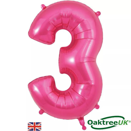 Oaktree Foil Balloon Pink 34" Number 3