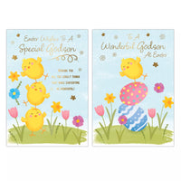 Poppyhill 12-pack C50 Easter Godson greeting cards featuring colorful Easter-themed designs and heartfelt messages.