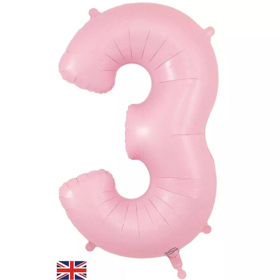 Oaktree Foil Balloon Matte Pink 34" Number 3