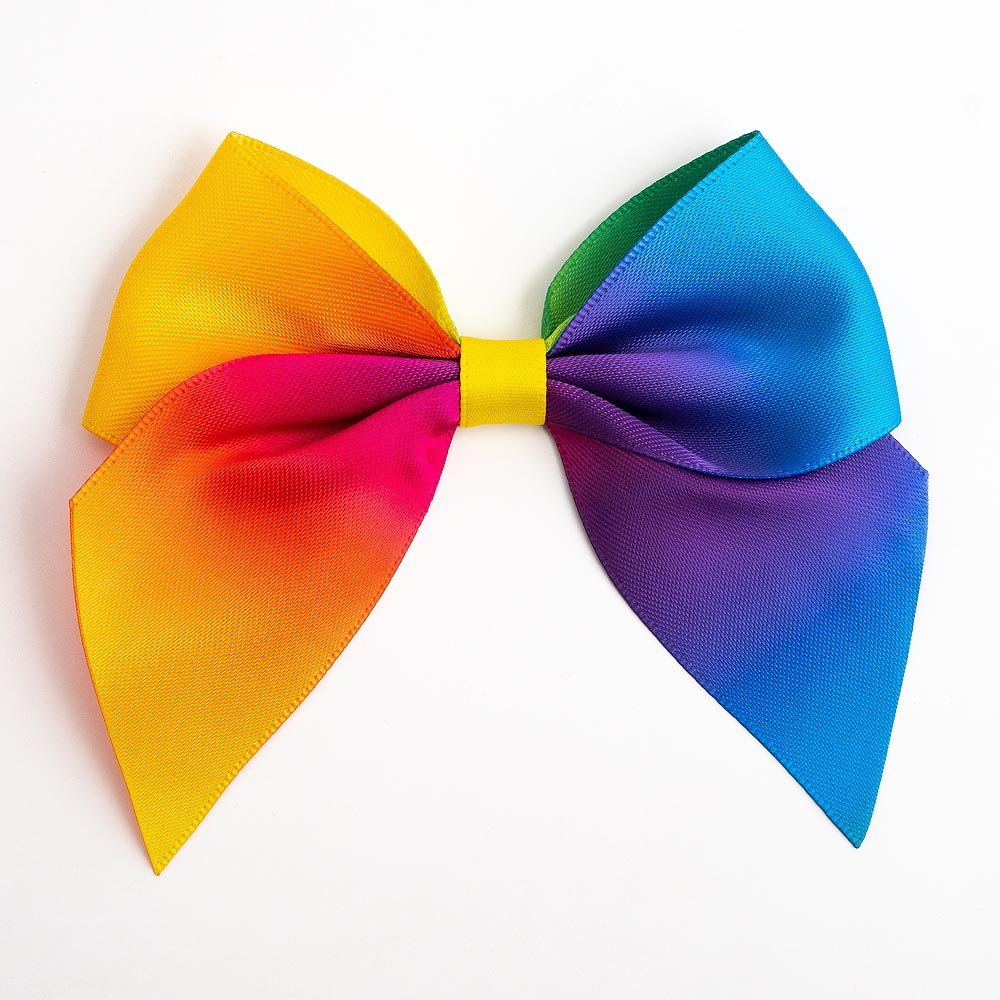 Italian Options 6 Pack Ribbon Bows Rainbow 10cm