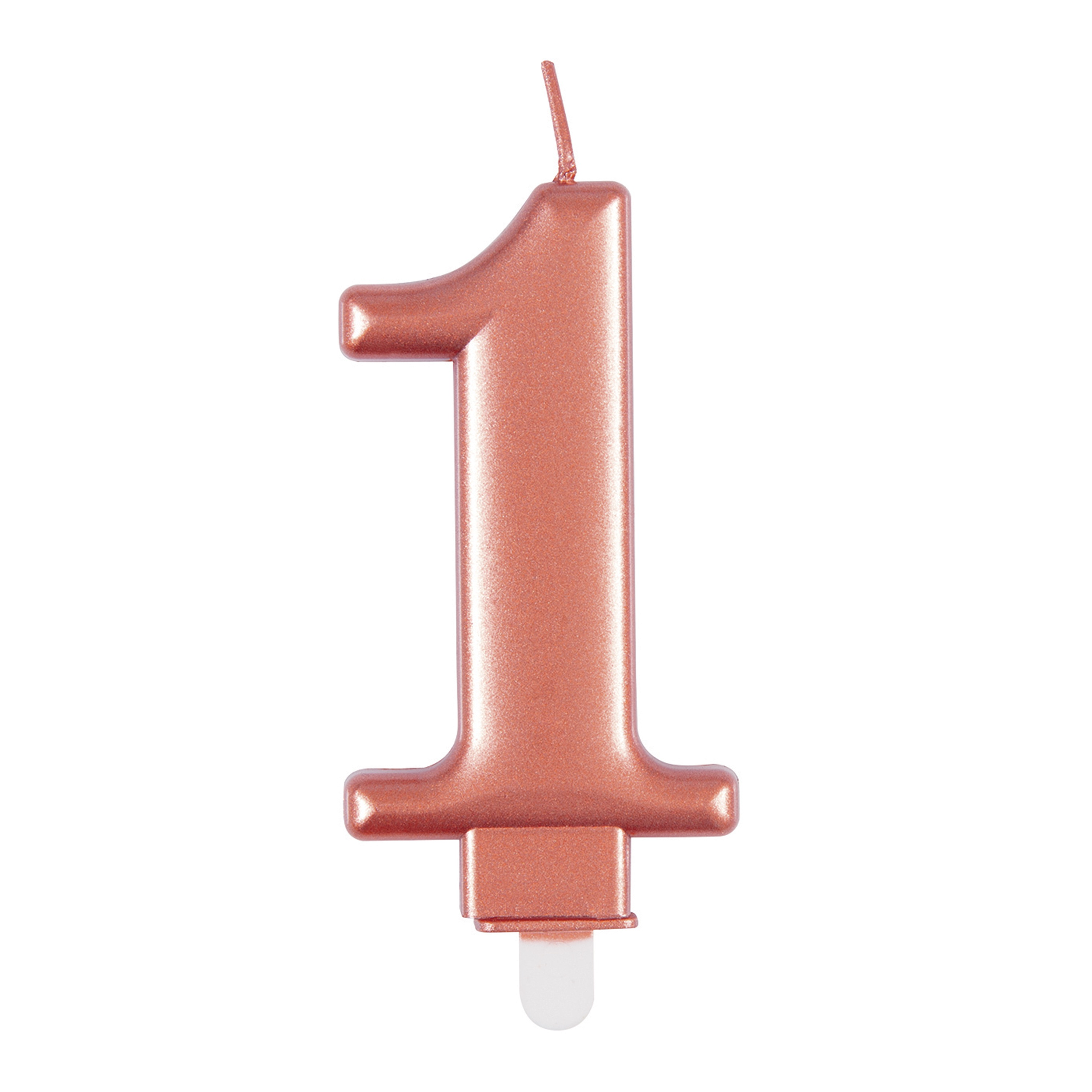Unique Party Candle Number 1 Metallic Rose Gold