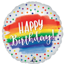 Anagram Happy Birthday Dots 18" Round Foil Balloon