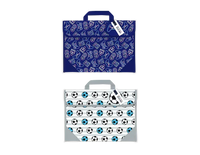 Pair of Gem Imports book bags with gaming and football designs, measuring 31.5x38.5cm, ideal for gifts or school use.