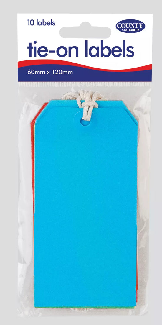 Tie On Labels Assorted Colours 12pk