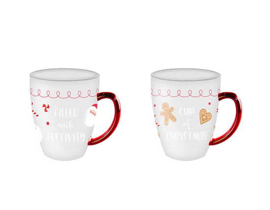 Gem Imports 2 Pack Mug Festive Quote Glass