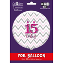 Foil Balloon 18" Round Holographic Age 15