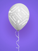 Eight latex printed graduation balloons in vibrant colors, designed for celebration and decoration.