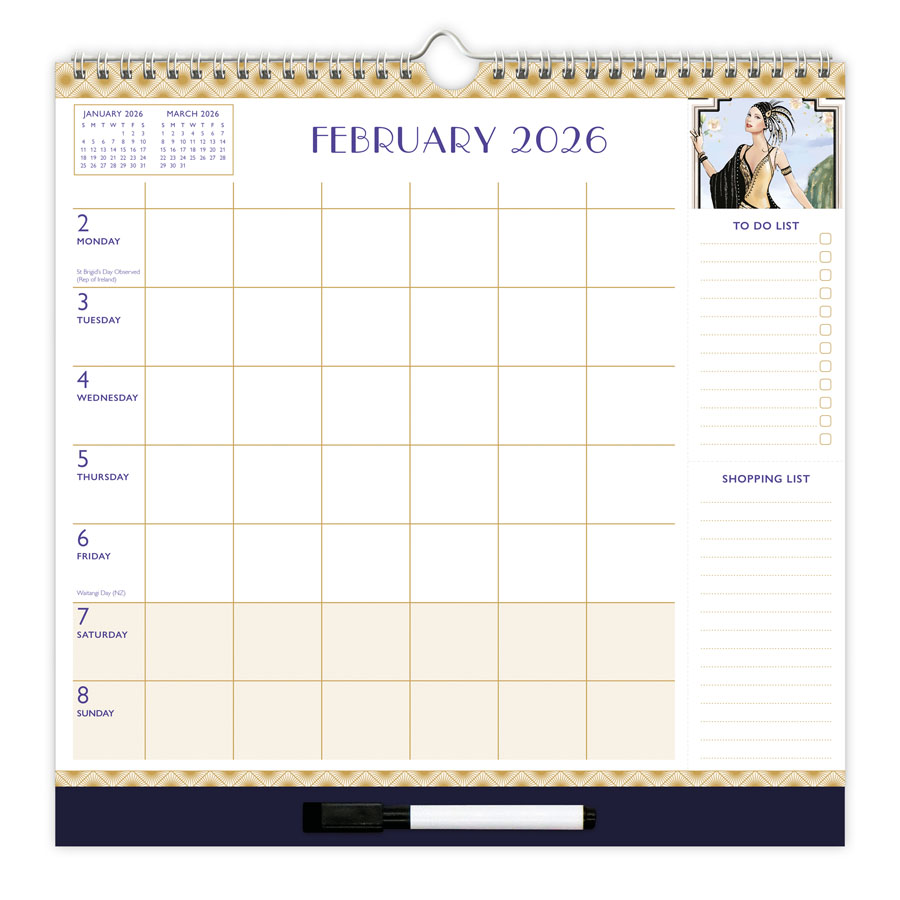 Family Calendar WTV Claire Coxon Art Deco