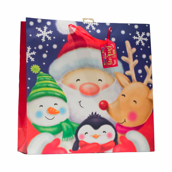 Gift Bag Santa & Friends Giant Square 12pk