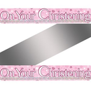 Oaktree Banner On Your Christening Pink 9ft