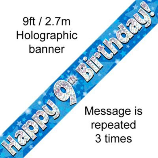 Oaktree Banner Age 9 Blue Holographic 9ft