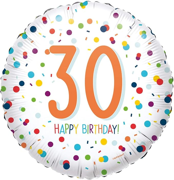 Anagram Confetti 30th Birthday 18" Foil Balloon