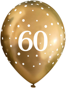6ct Latex Balloon 11" 60Th Sparkling Fizz Gold