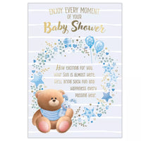 Set of six Prelude Baby Shower cards featuring playful designs, perfect for celebrating a new arrival.