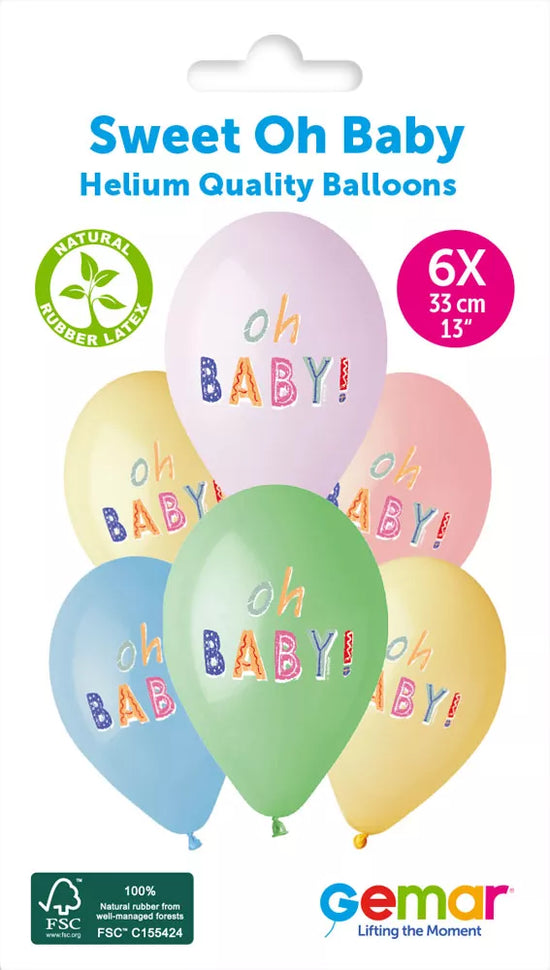 Gemar Sweet Oh Baby 13" Latex Balloons 6pk