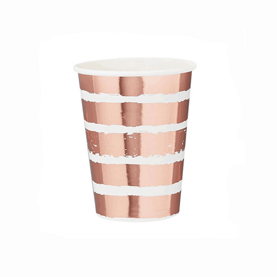 Rose Gold Foil Stamped Paper Cups 10pk