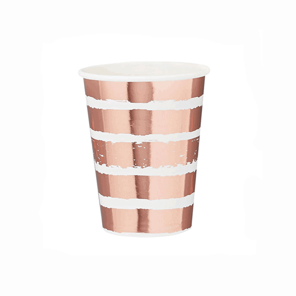 Rose Gold Foil Stamped Paper Cups 10pk