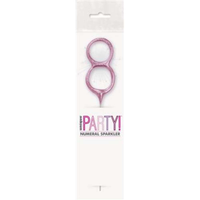 Unique Party Candle Sparkler Number 8 Pink 7