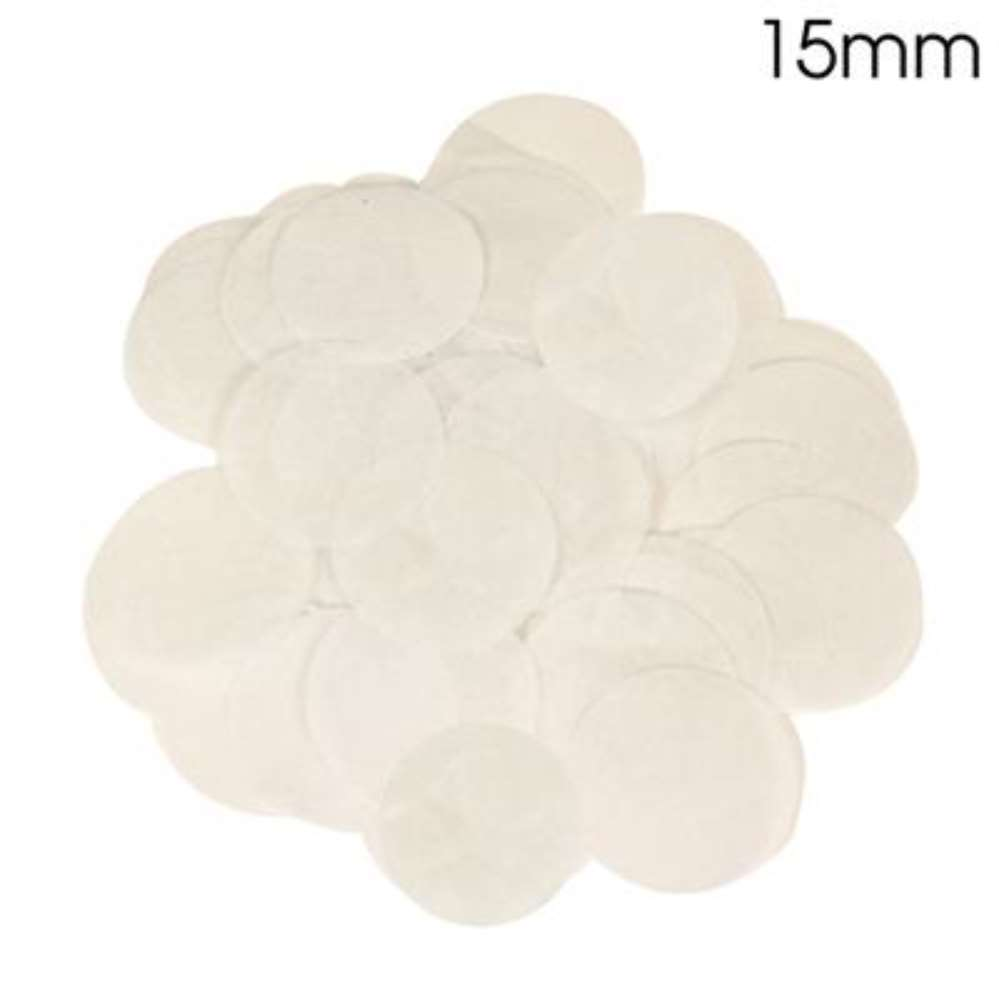 Confetti Round Bio-Degradable 15mm 14g White