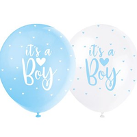 Unique It's A Boy Pearl 12" Latex Balloons 5pk