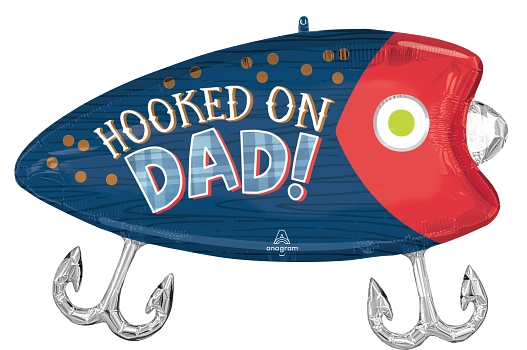 Anagram Foil Balloon Hooked On Dad 30