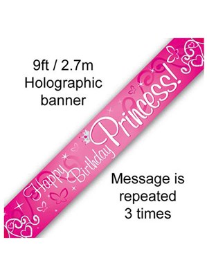 Oaktree Banner Happy Birthday Princess 9ft