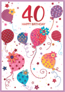 Isabel's Garden 6 Pack Cards C50 Birthday Age 40
