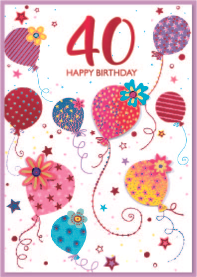 Isabel's Garden 6 Pack Cards C50 Birthday Age 40