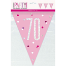 Unique Flag Banner Light Pink Glitz Age 70 9ft