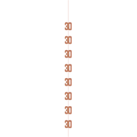 5ft Hanging D cor Age 30 Glitz Rose Gold
