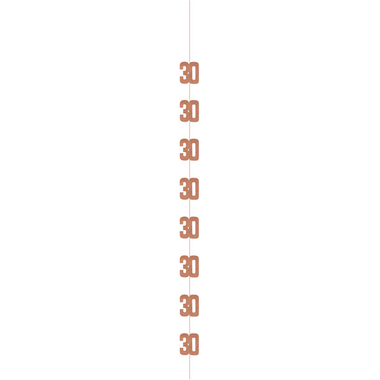 5ft Hanging D cor Age 30 Glitz Rose Gold