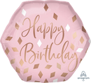 Anagram Blush Hexagon Birthday 23" Foil Balloon