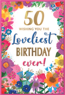 Simon Elvin 6 Pack Cards C50 Birthday Age 50