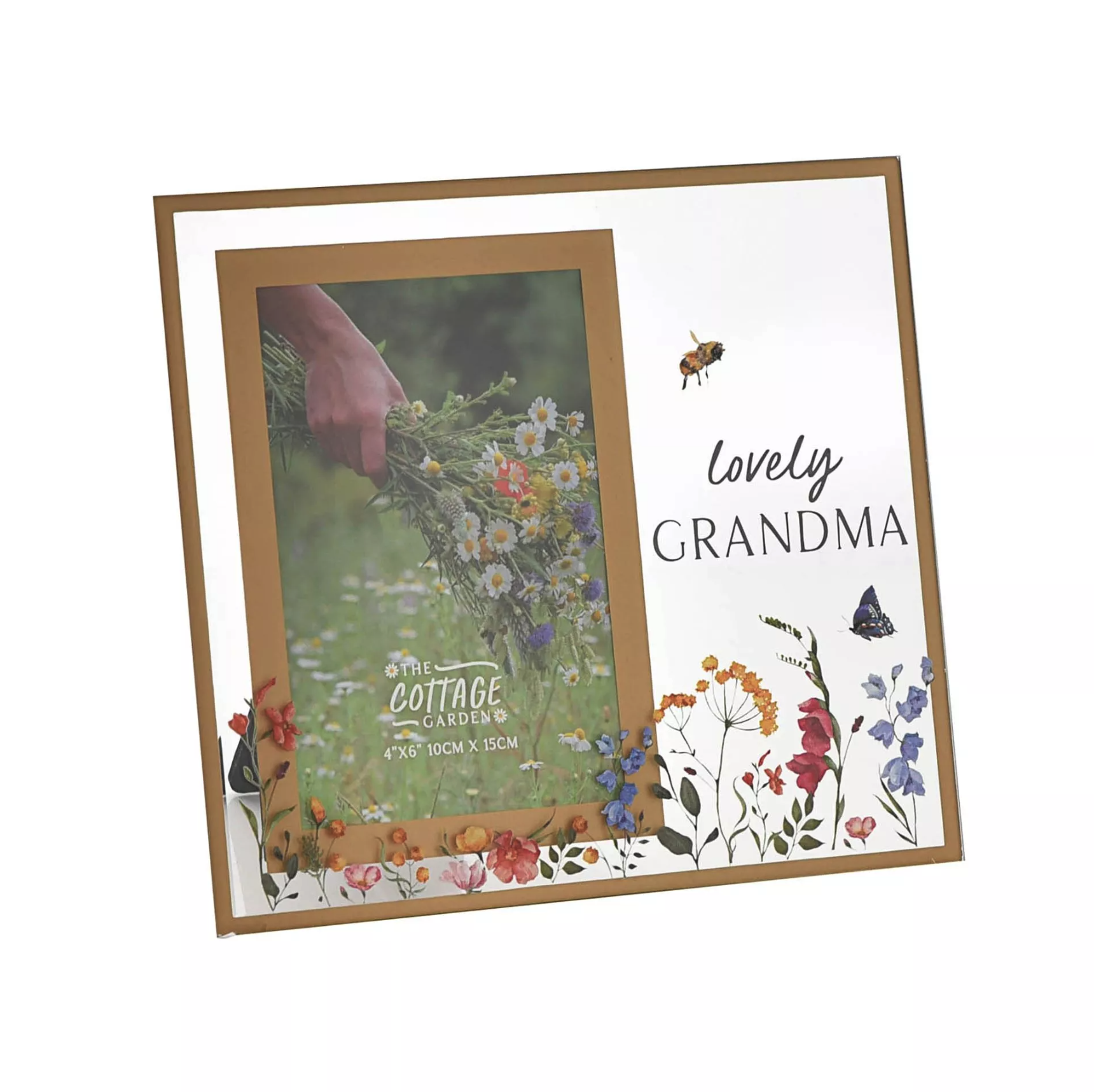 Glass Frame 4x6in Shiny Cottage Garden