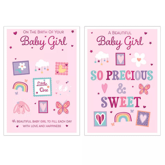 Poppyhill 12 Pack Cards C50 New Born Girl