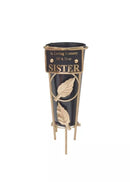 David Fischoff Grave Vase Sister keepsake, 36cm tall, with floral design, crafted for memorial remembrance.