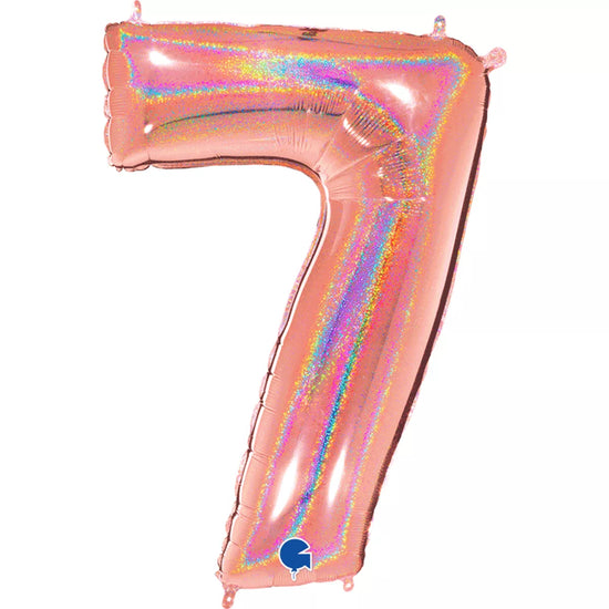Grabo Foil Glitter Holo Rose Gold 40" Number 7
