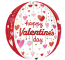 Anagram Valentine Dangling Hearts 16" Orbz Balloon