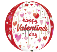 Anagram Valentine Dangling Hearts 16" Orbz Balloon